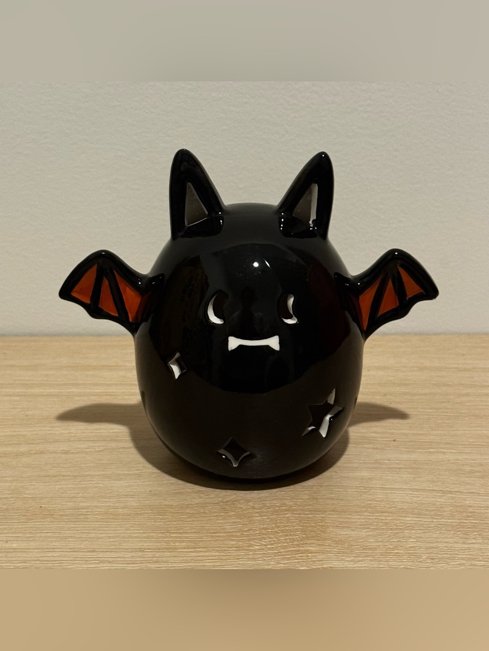 Black Ceramic Bat Lantern